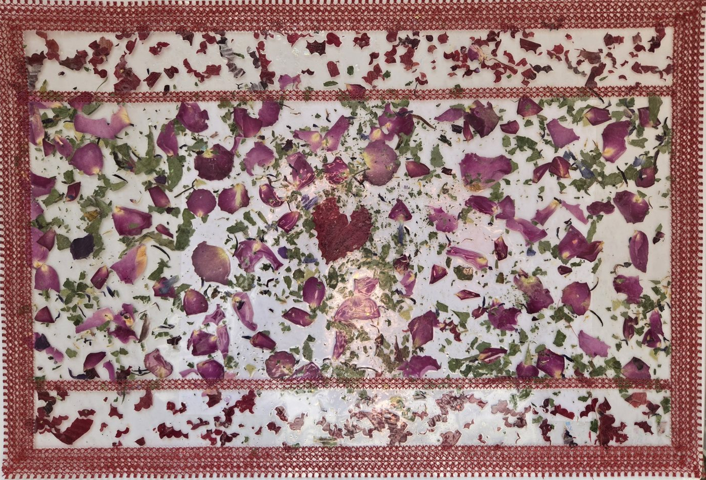 Handmade flower art piece