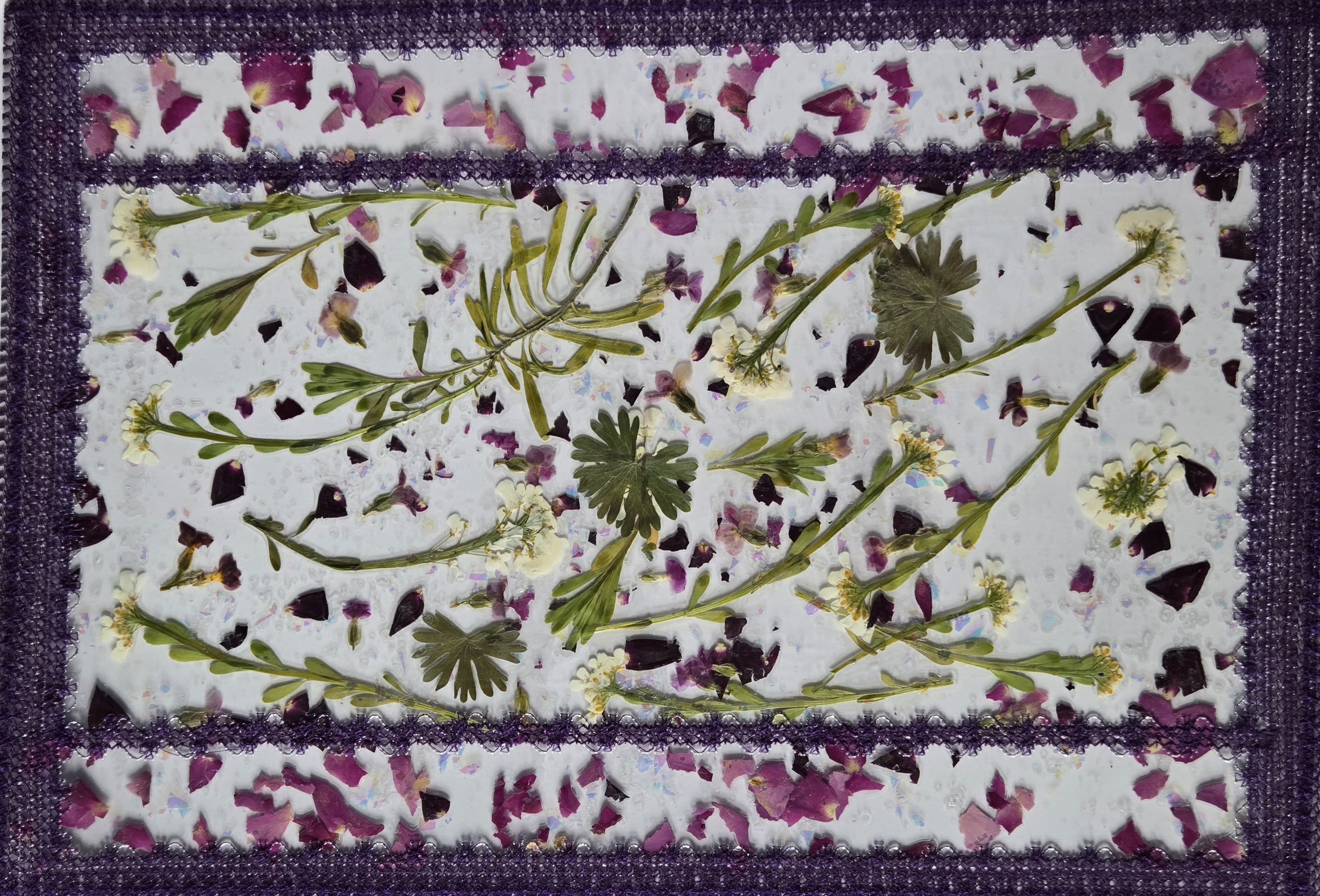 Handmade flower art piece